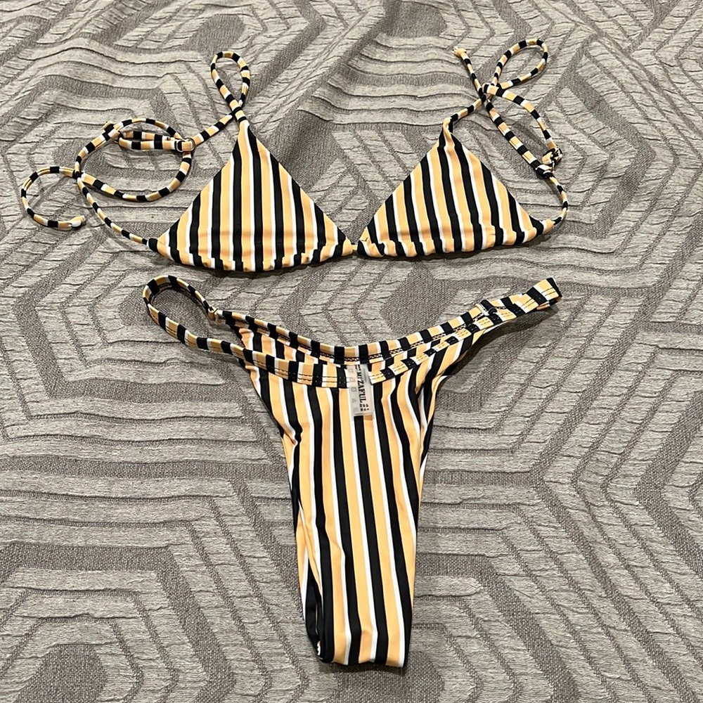Brazilian striped bikini